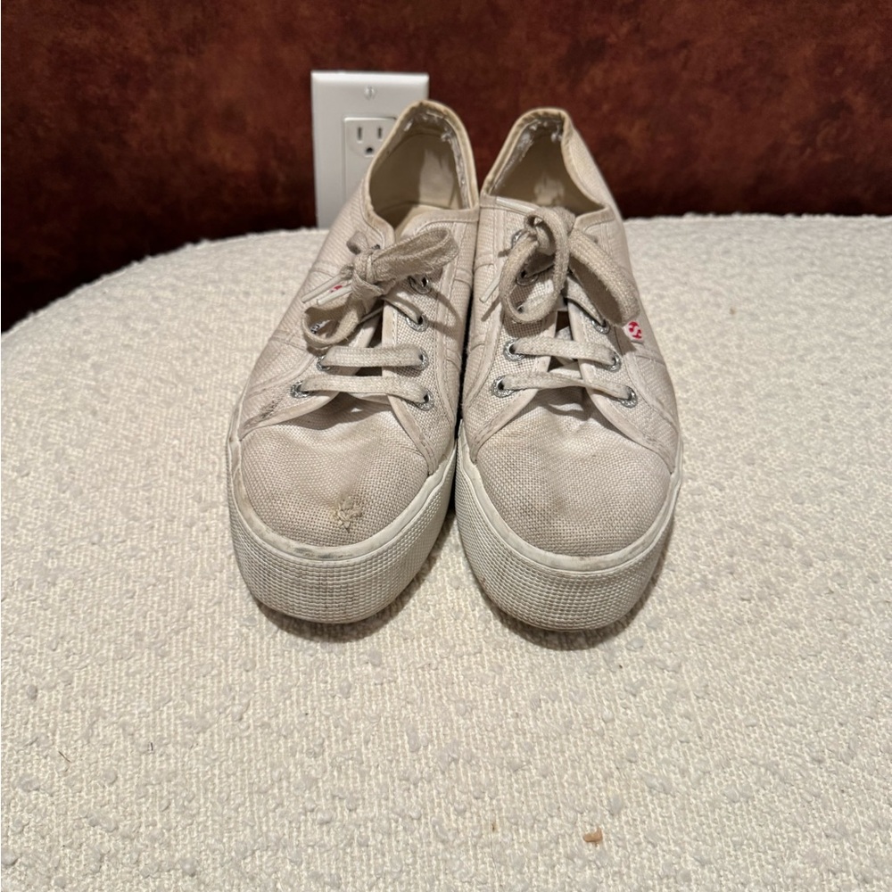 Casual Beige Canvas Sneakers